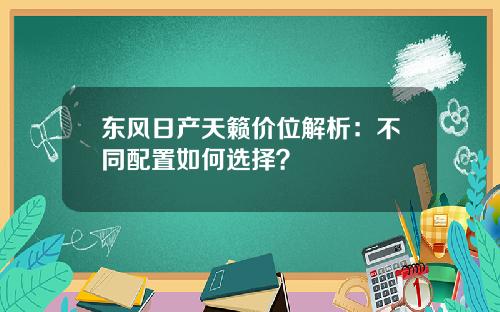 东风日产天籁价位解析：不同配置如何选择？
