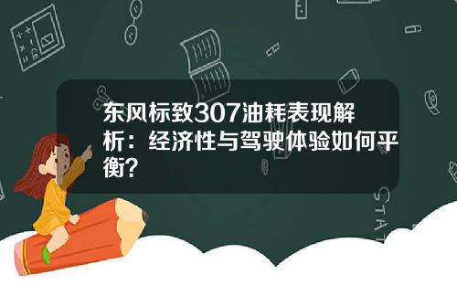 东风标致307油耗表现解析：经济性与驾驶体验如何平衡？