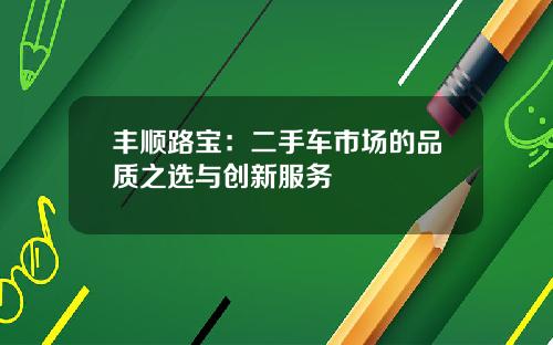 丰顺路宝：二手车市场的品质之选与创新服务