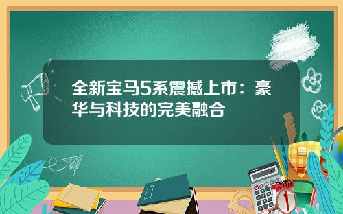 全新宝马5系震撼上市:豪华与科技的完美融合
