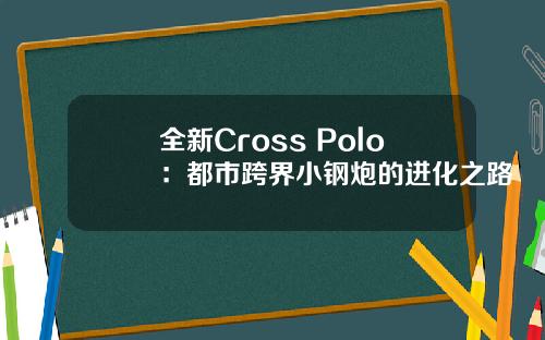 全新Cross Polo：都市跨界小钢炮的进化之路