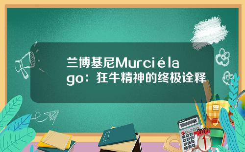 兰博基尼Murciélago：狂牛精神的终极诠释
