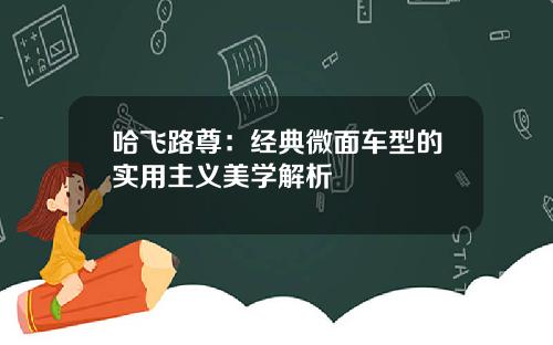 哈飞路尊：经典微面车型的实用主义美学解析