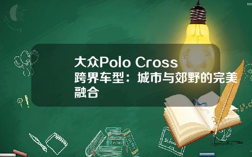 大众Polo Cross跨界车型:城市与郊野的完美融合