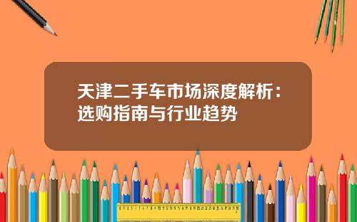 天津二手车市场深度解析:选购指南与行业趋势