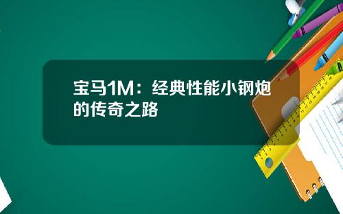 宝马1M：经典性能小钢炮的传奇之路