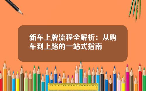 新车上牌流程全解析：从购车到上路的一站式指南