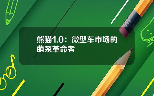 熊猫1.0:微型车市场的萌系革命者