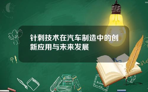针刺技术在汽车制造中的创新应用与未来发展