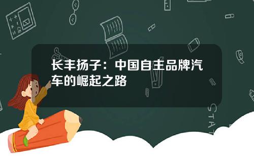 长丰扬子：中国自主品牌汽车的崛起之路