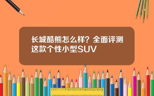 长城酷熊怎么样？全面评测这款个性小型SUV