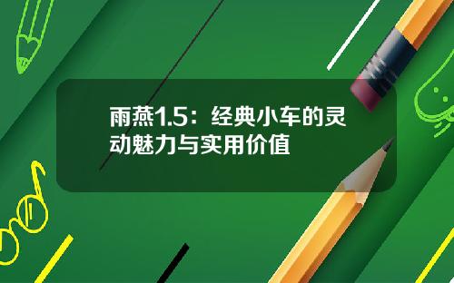 雨燕1.5：经典小车的灵动魅力与实用价值