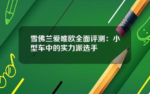 雪佛兰爱唯欧全面评测：小型车中的实力派选手