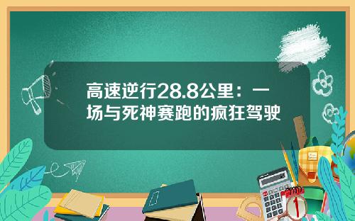 高速逆行28.8公里：一场与死神赛跑的疯狂驾驶