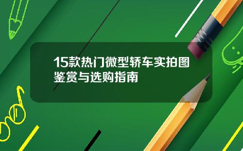 15款热门微型轿车实拍图鉴赏与选购指南