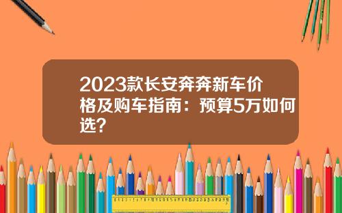 2023款长安奔奔新车价格及购车指南：预算5万如何选？