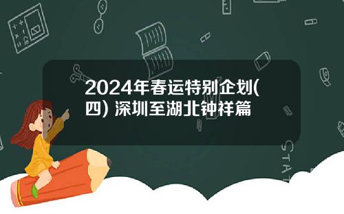 2024年春运特别企划(四) 深圳至湖北钟祥篇