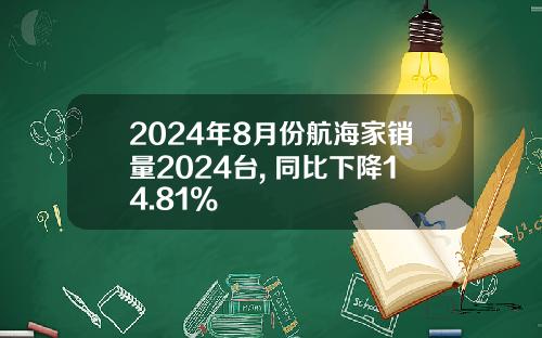 2024年8月份航海家销量2024台, 同比下降14.81%