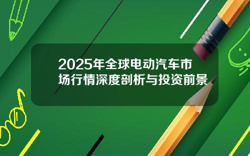 2025年全球电动汽车市场行情深度剖析与投资前景