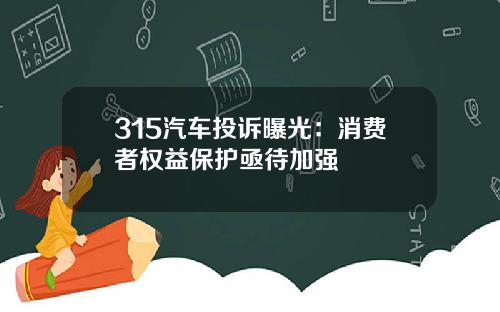 315汽车投诉曝光：消费者权益保护亟待加强