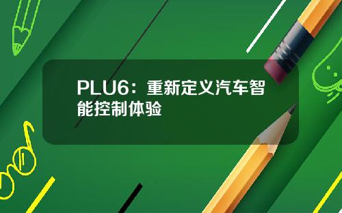 PLU6：重新定义汽车智能控制体验